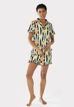 BUTTON UP SET - Piżama - Navy