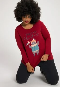 Ulla Popken Bluzka Z Długim Rękawem - Wijnrood -sklep Next 038d87d213ec4bb895190d89b0f3e621