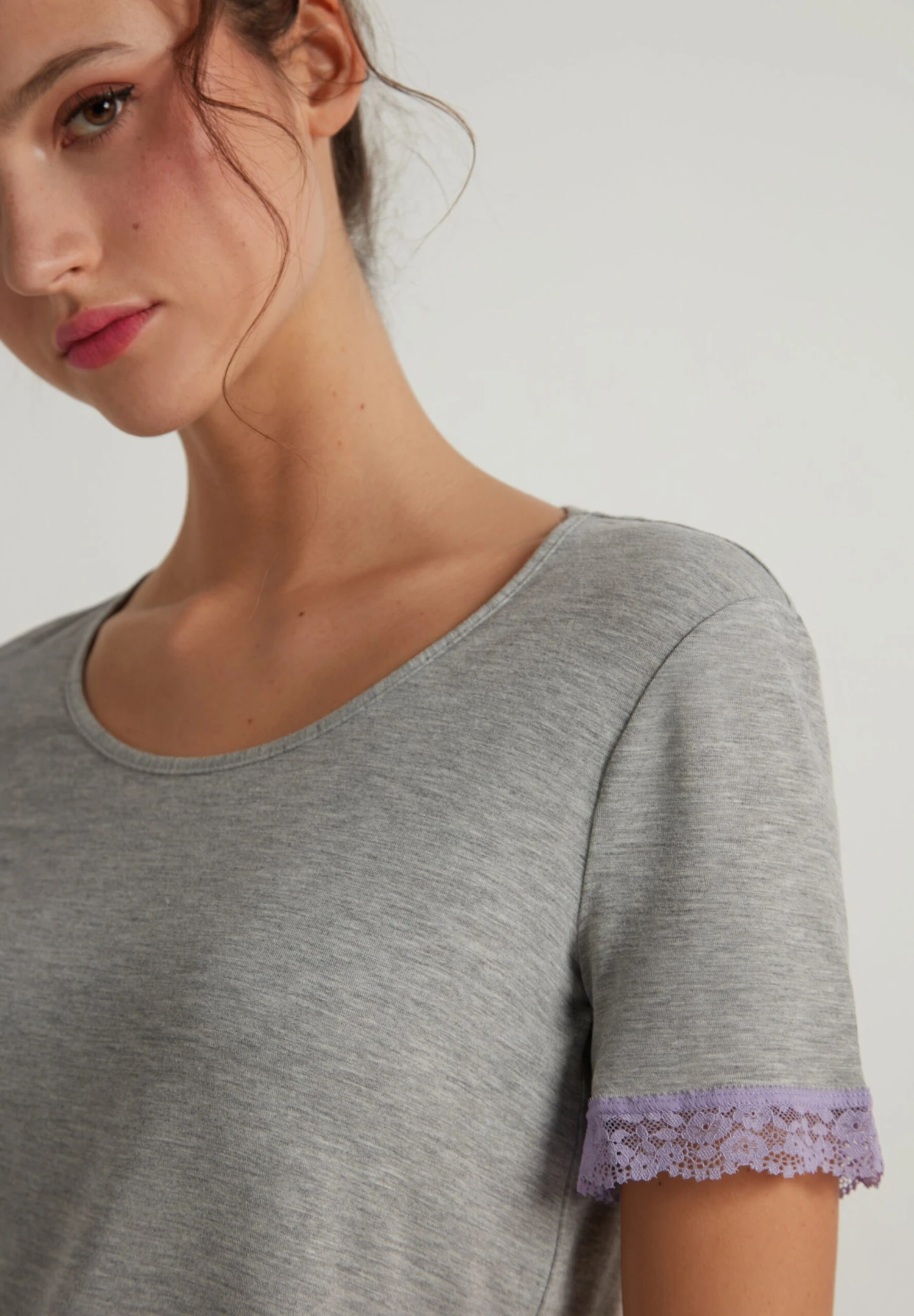 CORTO - Piżama - Light Grey Blend Soft Lilac 3 CORTO - Piżama - Light Grey Blend Soft Lilac - obrazek 3