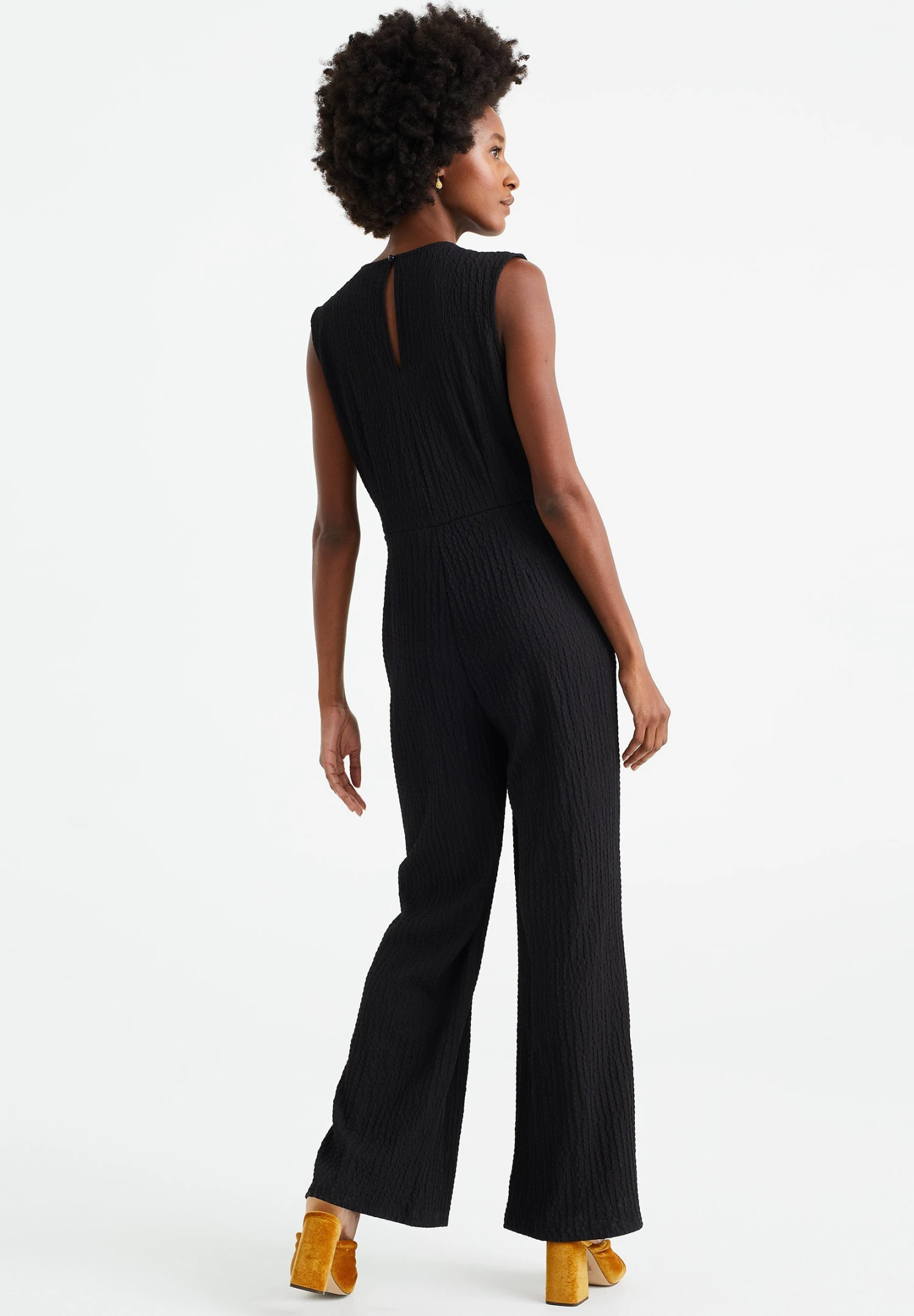 WE FASHION MET STRUCTUUR - Kombinezon - Black 2 WE FASHION MET STRUCTUUR - Kombinezon - Black - obrazek 2