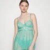 Hunkemöller BD WIRED LACE ISABELLE DOT MSH - Koszula Nocna - Sea Blue