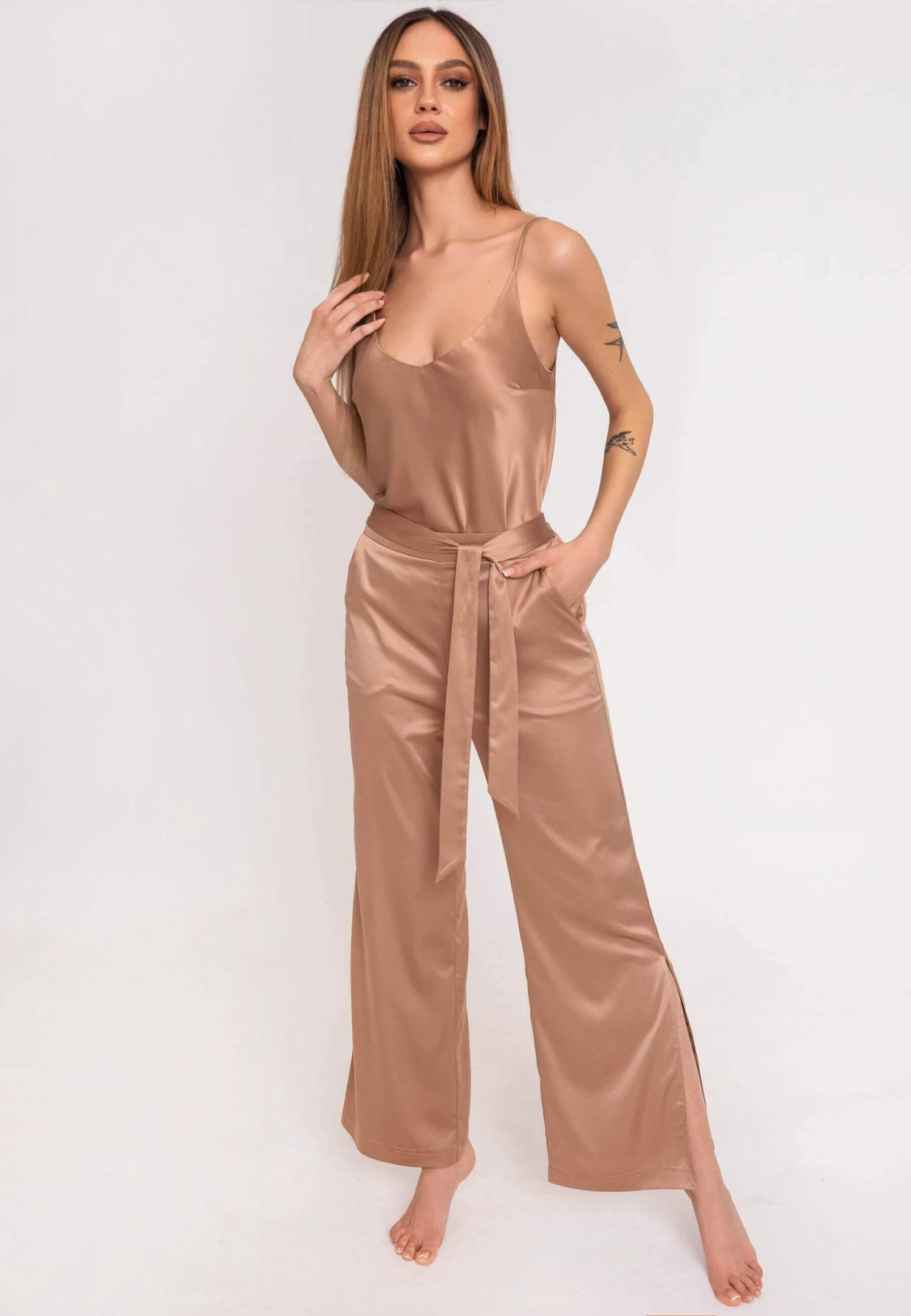 MANVI - Spodnie Od Piżamy - Light Brown 1 MANVI - Spodnie Od Piżamy - Light Brown