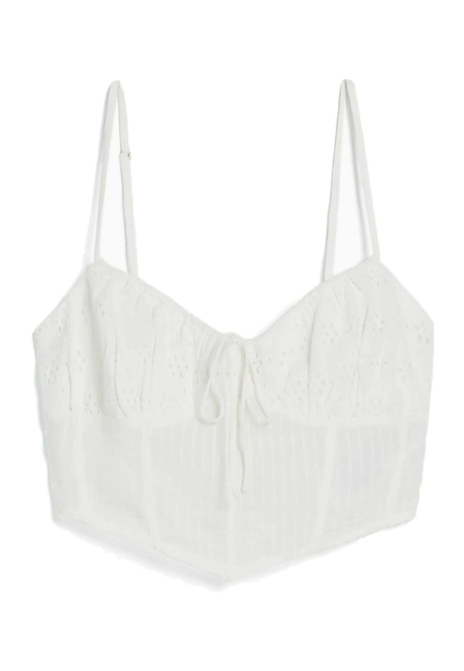 BERSHKA SWISS EMBROIDERY - CORSET - Top - White 6 BERSHKA SWISS EMBROIDERY - CORSET - Top - White - obrazek 6