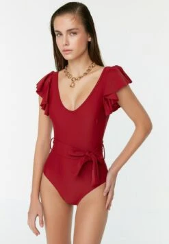 Trendyol Kostium Kąpielowy - Burgundy