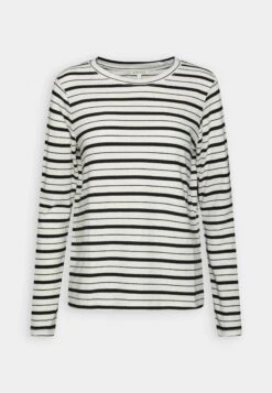 Tom Tailor CREW NECK STRIPE LONGSLEEVE - Bluzka Z Długim Rękawem - Offwhite/black -sklep Next 15fc402ba6134b74836d768059a2ff7e