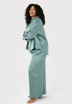 CURVE HEART BUTTON UP LONG - Piżama - Teal -sklep Next 190bf0e957444b5f82d795e3bdc7f558