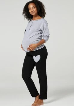 SET - Piżama - Grey Black -sklep Next 1a385661e5a74ba78f68840cb6667275