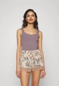 Hunkemöller SHORT LEAF FLORAL - Spodnie Od Piżamy - Blue