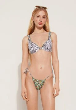 PUSH-UP PRETTY FLOWER ZEBRA - Góra Od Bikini - U Animal Print