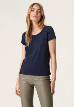 Soaked In Luxury COLUMBINE - T-shirt Basic - Navy