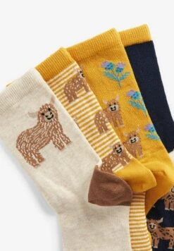 Next HAMISH HIGHLAND COW 4 PACK STANDARD - Skarpety - Yellow -sklep Next 28798184914f4090bc347a3b62f054a1