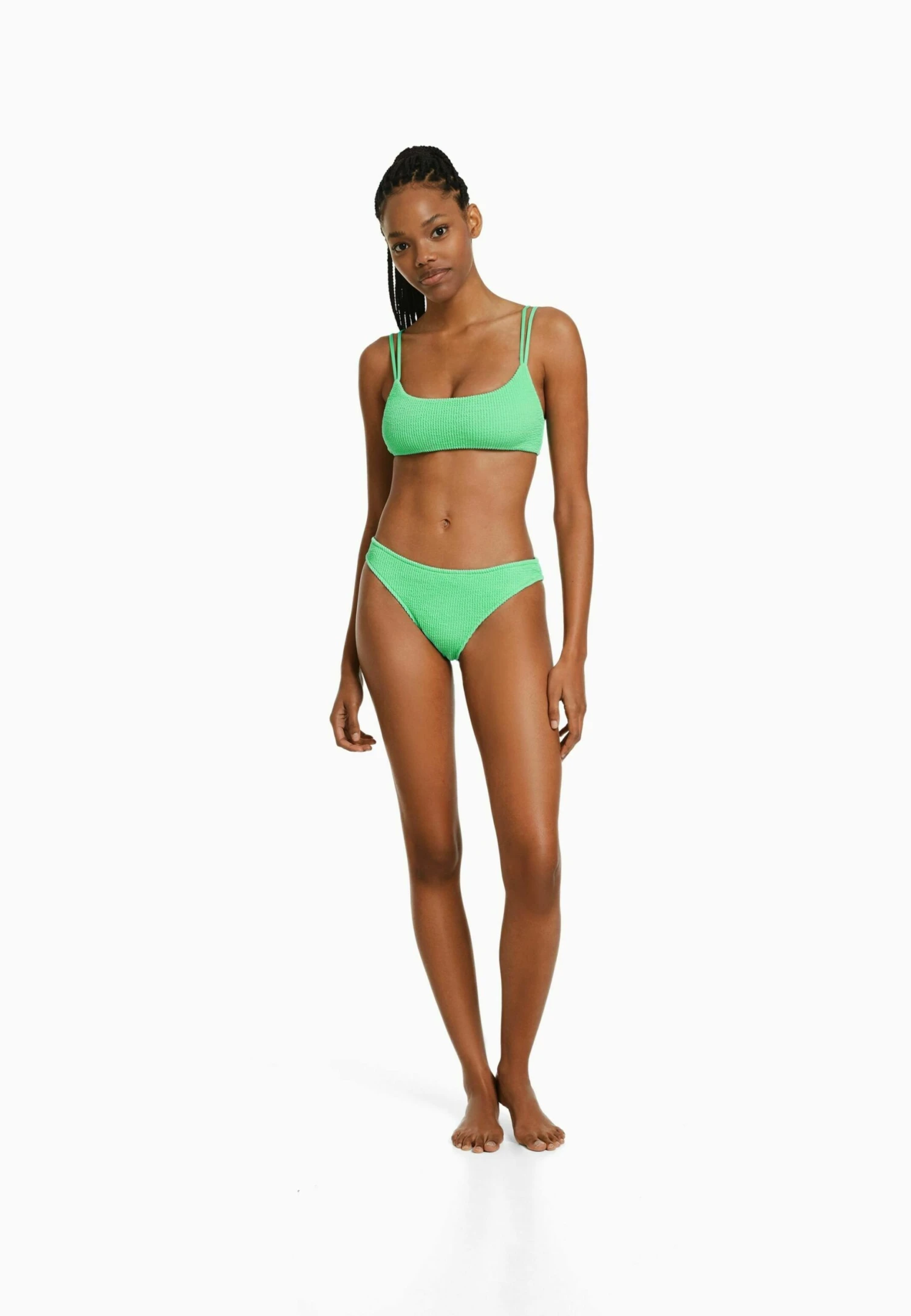 BERSHKA TEXTURED SET - Bikini - Turquoise 2 BERSHKA TEXTURED SET - Bikini - Turquoise - obrazek 2