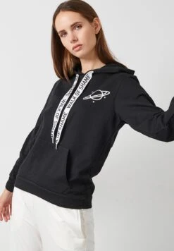 LELA SLIM FIT - Bluza Z Kapturem - Black