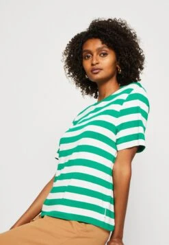 Marc O'Polo DENIM SHORTSLEEVE ROUNDNECK WIDE SLEEVES STRIPED - T-shirt Z Nadrukiem - Multi/amazon Green -sklep Next 30f9e6e339b043dba0119c4e50fadb6f