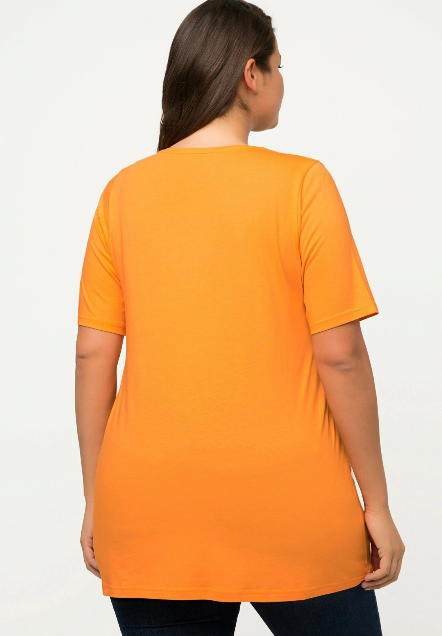 Ulla Popken T-shirt Basic - Cantaloupe Orange 2 Ulla Popken T-shirt Basic - Cantaloupe Orange - obrazek 2