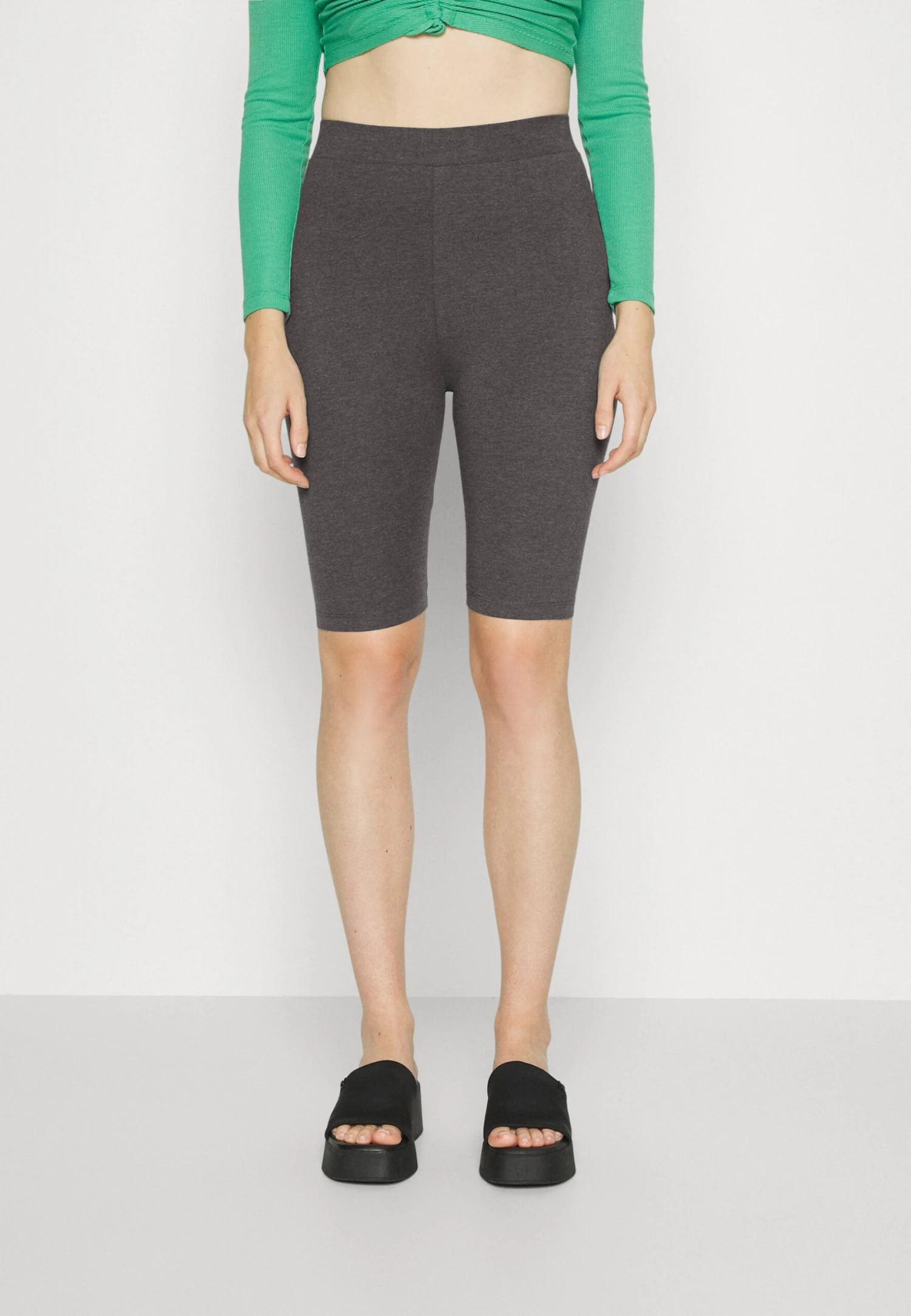 Even&Odd 2 PACK - Szorty - Black/mottled Dark Grey 4 Even&Odd 2 PACK - Szorty - Black/mottled Dark Grey - obrazek 4