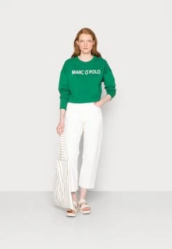 Marc O'Polo ROUND NECK LONG SLEEVES CROPPED LENGTH - Bluza - Preppy Green -sklep Next 43872b80c4ec4508b8a0237fd2d1bda4