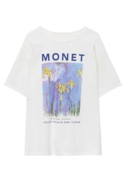 PULL & BEAR MONET WITH LANDSCAPE PRINT - T-shirt Z Nadrukiem - White -sklep Next 4451508c03cb4966a76ec0ed3e885af7
