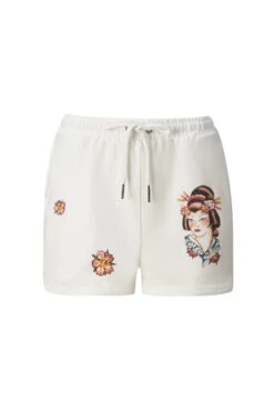 Ed Hardy GEISHA-BLOSSOM RUNNER - Szorty - Washed White -sklep Next 4a7fb4dde2f04657a0f168f567eb2812