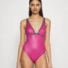 Calvin Klein Swimwear PLUNGE ONE PIECE - Kostium Kąpielowy - Pale Fuchsia