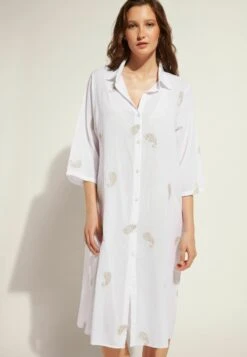 Calzedonia MIT PAISLEY STICKEREI - Akcesoria Plażowe - Weiß White