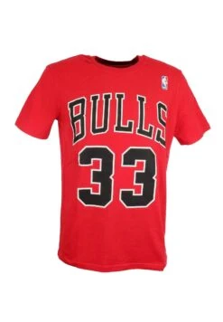 Mitchell & Ness SCOTTIE PIPPEN #33 CHICAGO BULLS RED NBA NAME AND NUMBER - T-shirt Z Nadrukiem - Rot