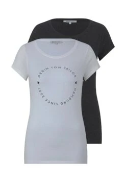 TOM TAILOR Denim T-shirt Z Nadrukiem - Grey White -sklep Next 577656579eca4f218bae5bdefb606aec