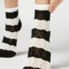Calzedonia STREIFEN - Skarpety - Black Openwork Stripe