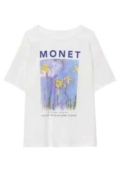 PULL & BEAR MONET WITH LANDSCAPE PRINT - T-shirt Z Nadrukiem - White -sklep Next 62710a770091420ca48c2c5dbca7e0db