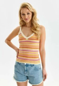 BEZ RĘKAWÓW - Top - żołty