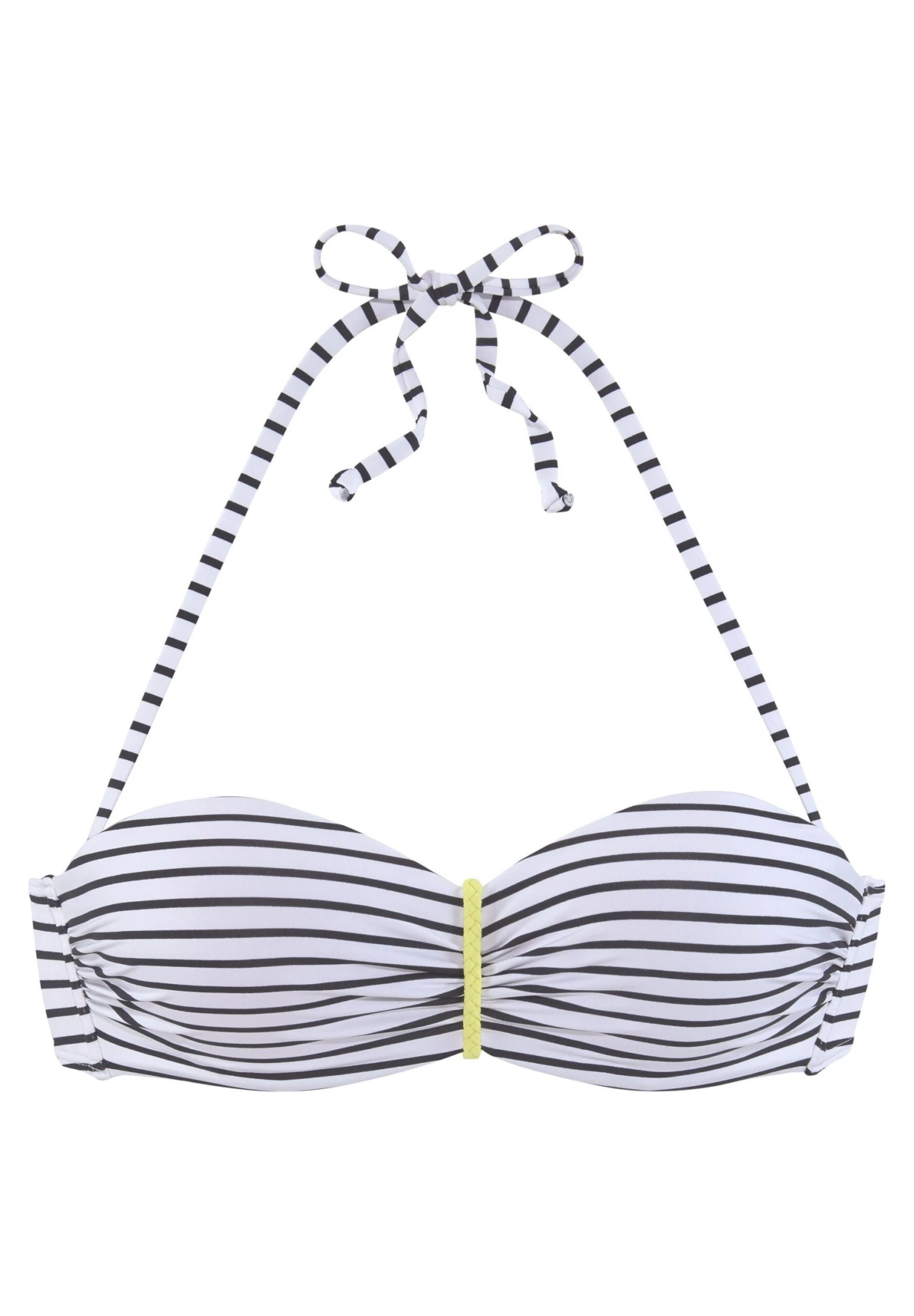 VENICE BEACH BANDEAU - Góra Od Bikini - Schwarz Weiß Limette 1 VENICE BEACH BANDEAU - Góra Od Bikini - Schwarz Weiß Limette