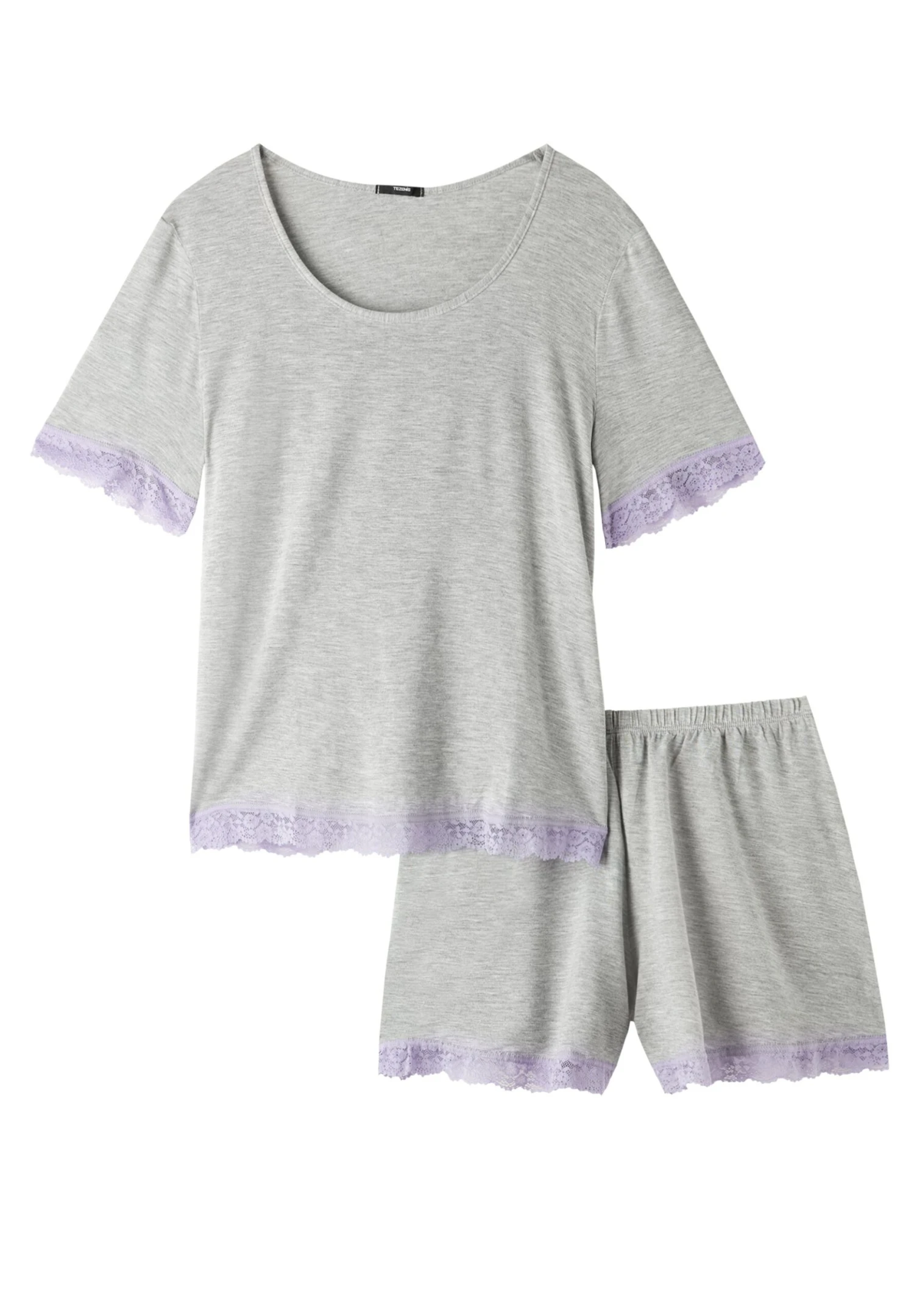 CORTO - Piżama - Light Grey Blend Soft Lilac 5 CORTO - Piżama - Light Grey Blend Soft Lilac - obrazek 5