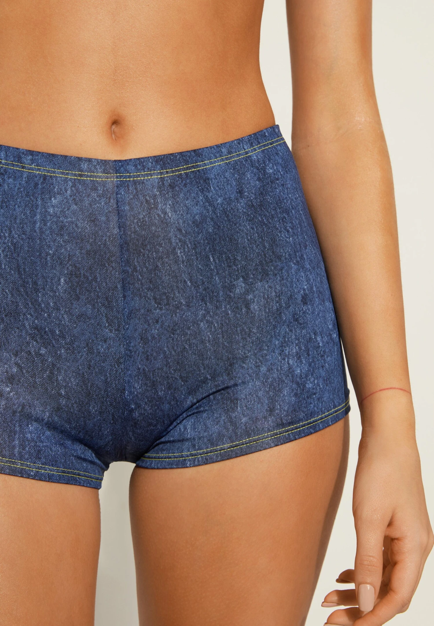 Dół Od Bikini - Blau Denim Print 4 Dół Od Bikini - Blau Denim Print - obrazek 4