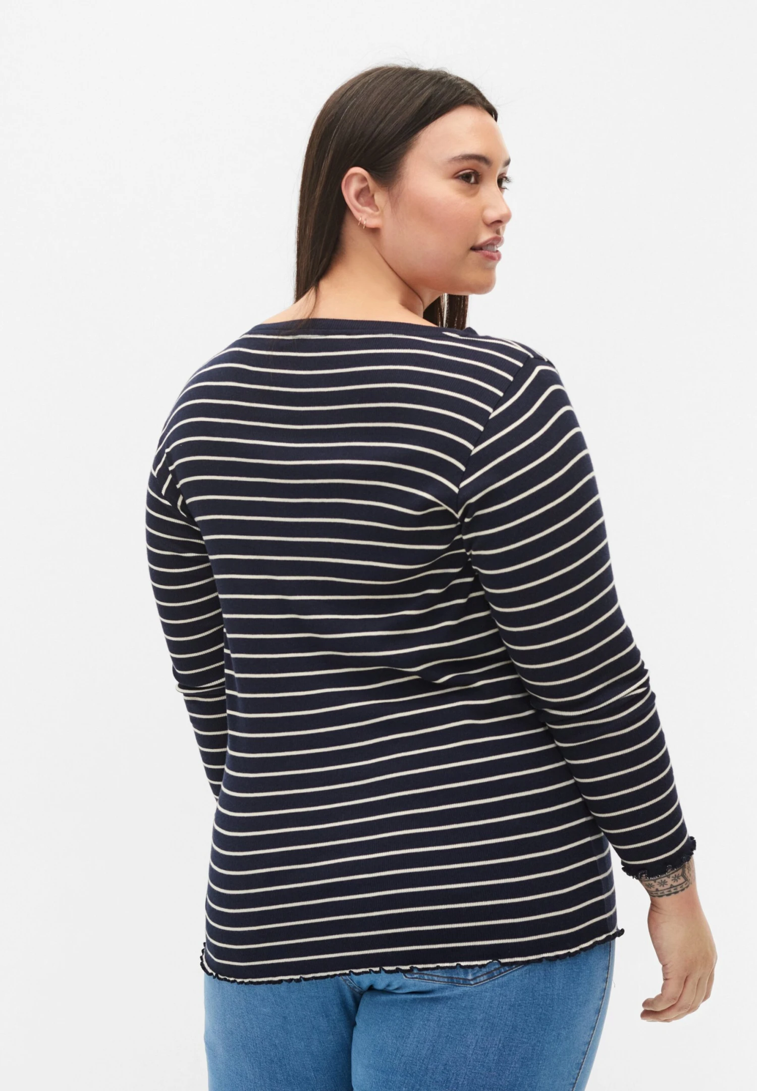 Zizzi STRIPED WITH ROUND NECK - Bluzka Z Długim Rękawem - Night Sky 3 Zizzi STRIPED WITH ROUND NECK - Bluzka Z Długim Rękawem - Night Sky - obrazek 3