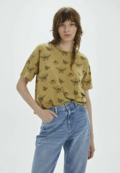 WITH TATTOO PATTERN - T-shirt Z Nadrukiem - Yellow