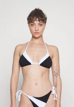Seafolly SLICE OF SPLICE SLIDE - Góra Od Bikini - White/black