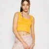 Pieces PCNUKISA CROPPED TANK - Top - Mock Orange