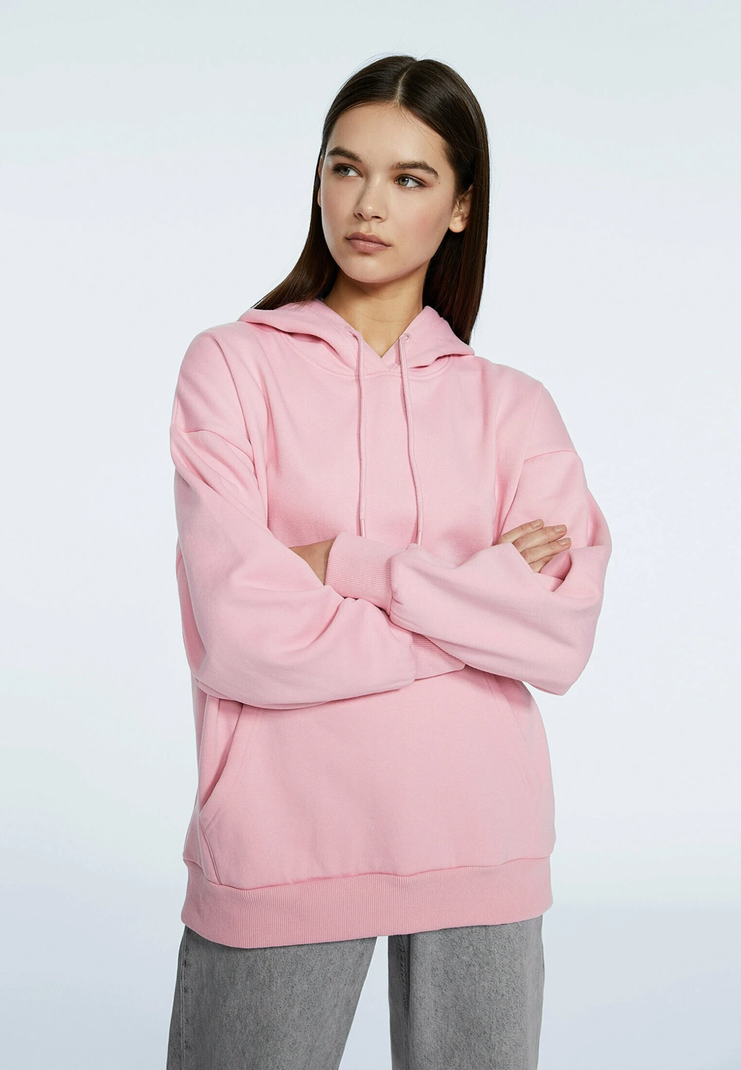 Stradivarius Bluza Z Kapturem - Light Pink 1 Stradivarius Bluza Z Kapturem - Light Pink