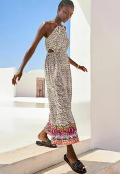 Next CUT-OUT STANDARD - Kombinezon - Green Pink Border Print