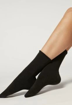 Calzedonia THERMAL COTTON 3/4 LENGHT SOCK - Skarpety - Nero