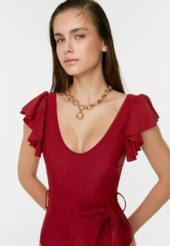 Trendyol Kostium Kąpielowy - Burgundy -sklep Next 9240fcd5f95d457b8c15cc9bc086c106