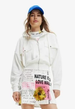 Desigual OVERSIZE POCKETS - Bluza Rozpinana - White