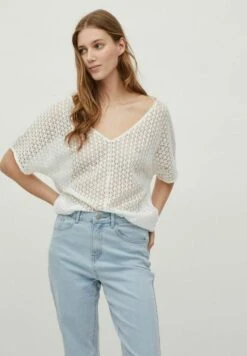 Vila MIT KURZEN ÄRMELN - T-shirt Basic - Cloud Dancer