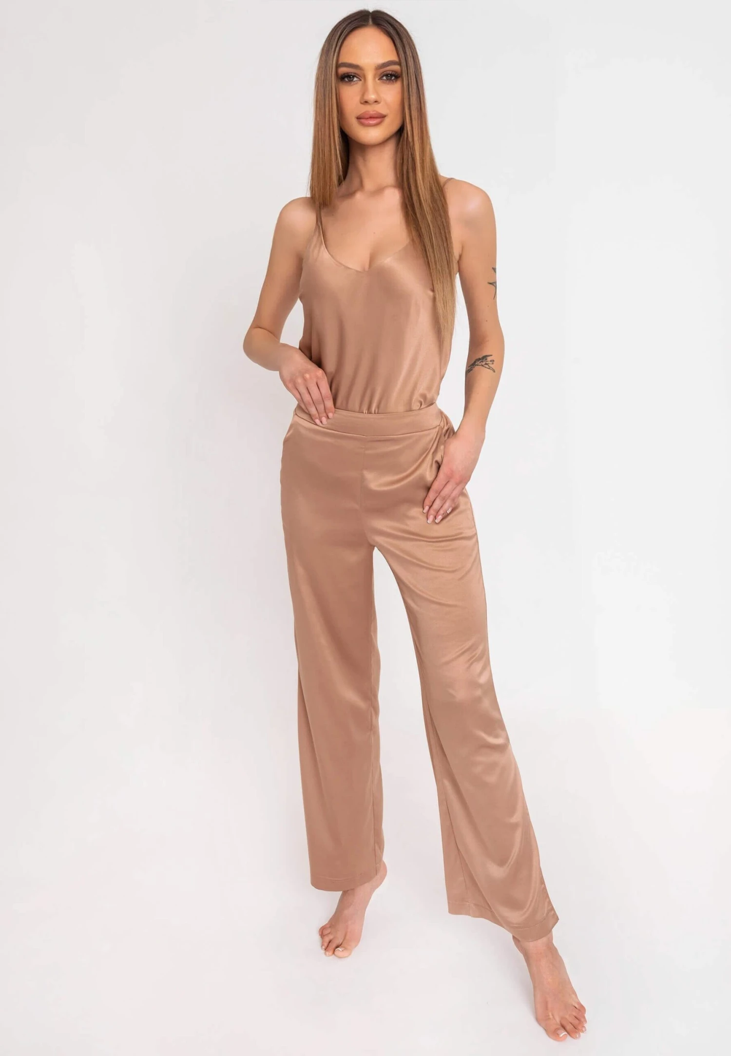 MANVI - Spodnie Od Piżamy - Light Brown 2 MANVI - Spodnie Od Piżamy - Light Brown - obrazek 2