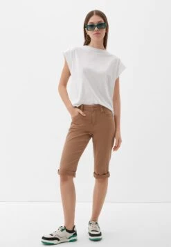 QS By S.Oliver CAPRIS - Szorty Jeansowe - Karamell