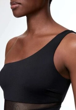 Oysho SHEER PANEL ASYMMETRIC - Kostium Kąpielowy - Black -sklep Next a645ef1f1299408e9c61c74b2cd031a5