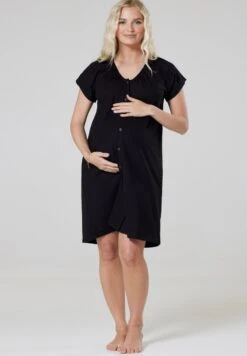 2 PAK - Koszula Nocna - Black Bordeaux Gold Coloured