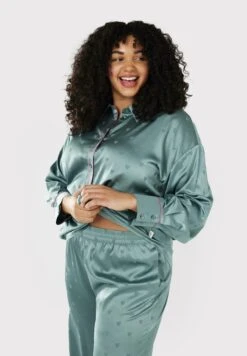 CURVE HEART BUTTON UP LONG - Piżama - Teal -sklep Next ab20b923c35947a0b6003ebbd9434fcd