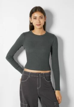 BERSHKA Bluzka Z Długim Rękawem - Grey