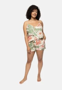 Cyberjammies FLORAL PRINT - Koszulka Do Spania - Green Floral